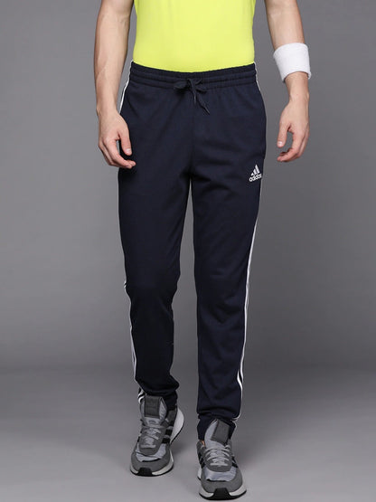 Adidas Solid Casual Men Track Pants color Navy Blue & Grey