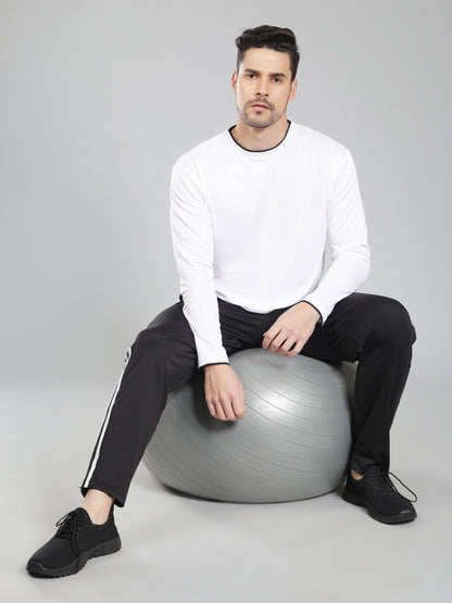 Adidas Full Striped Solid Men Black Track Pants