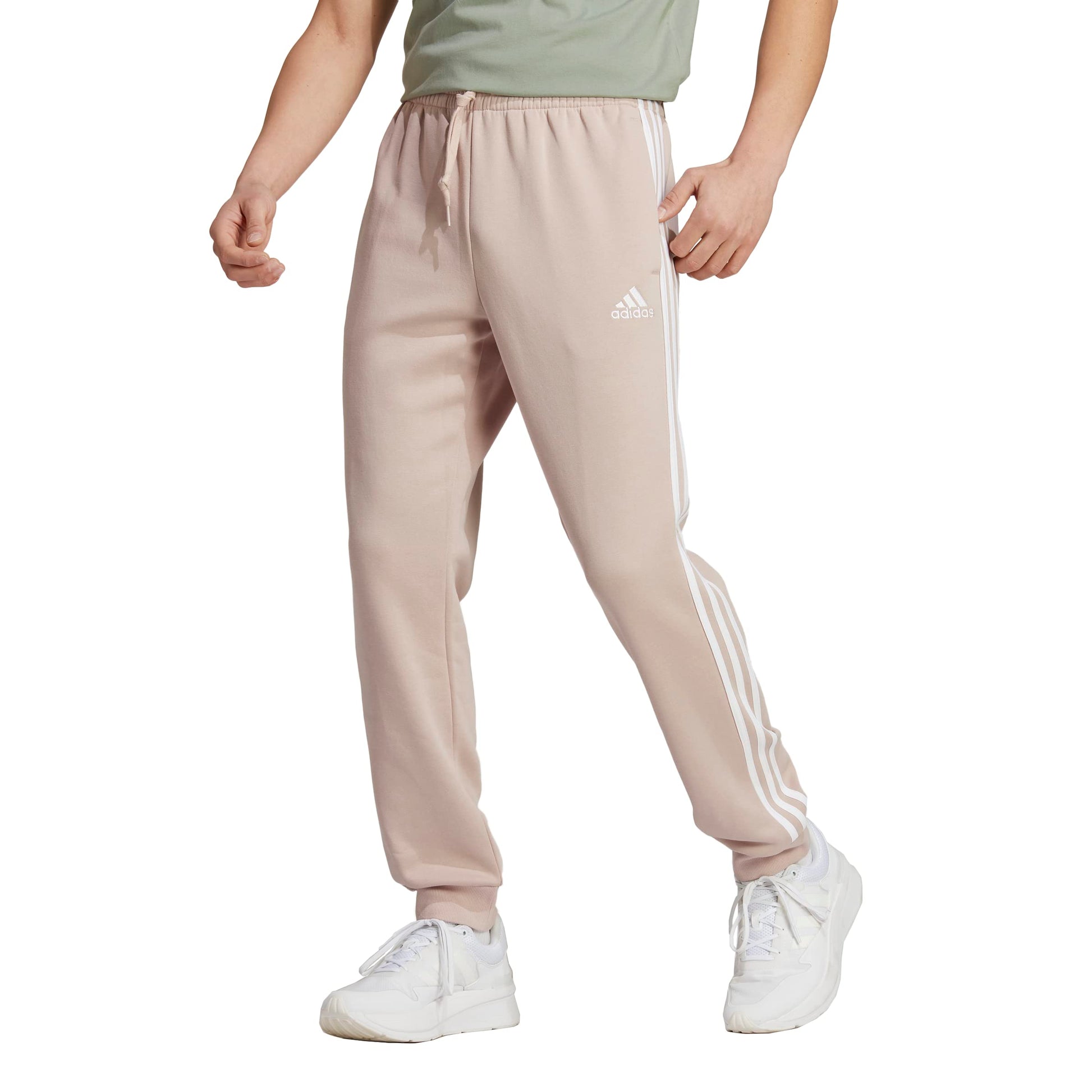 Men's Essentials Fleece Tapered Cuff 3-Stripes Pants