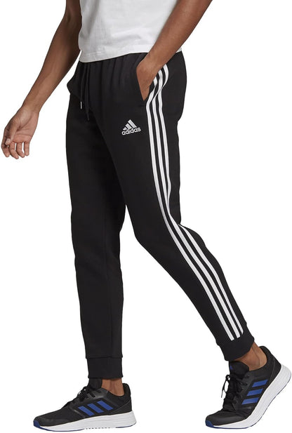 Men's Essentials Fleece Tapered Cuff 3-Stripes Pants