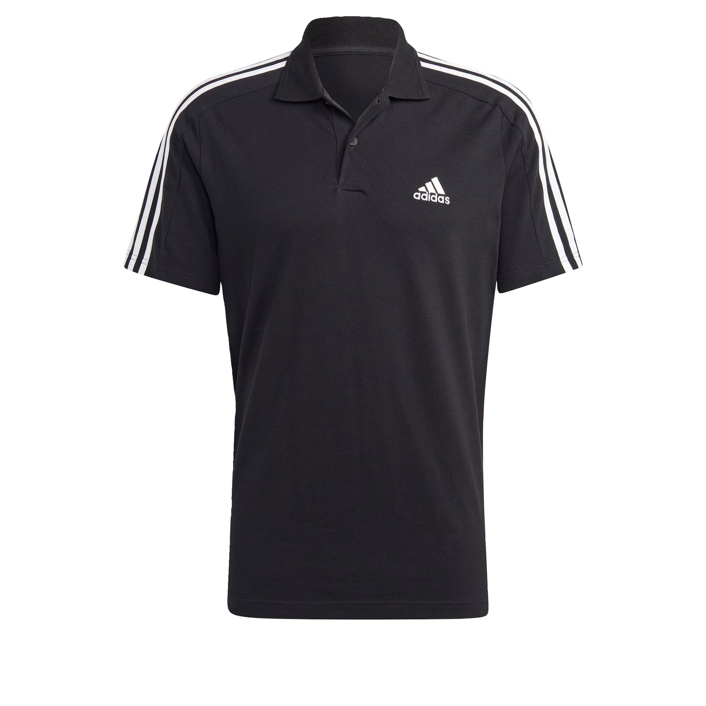 Men's Essentials Piqué Embroidered Small Logo 3-Stripes Polo Shirt Short Sleeve Polo Shirt