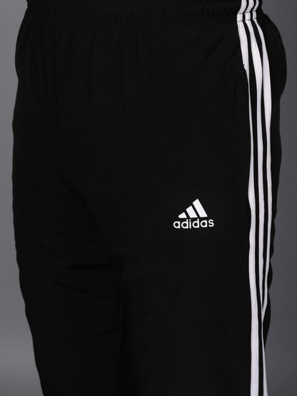 Adidas Half Striped Men Black Tracksuit